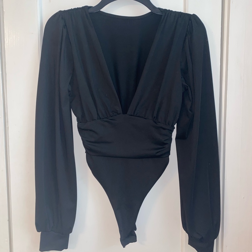 Women’s Black Deep V Body Suit
